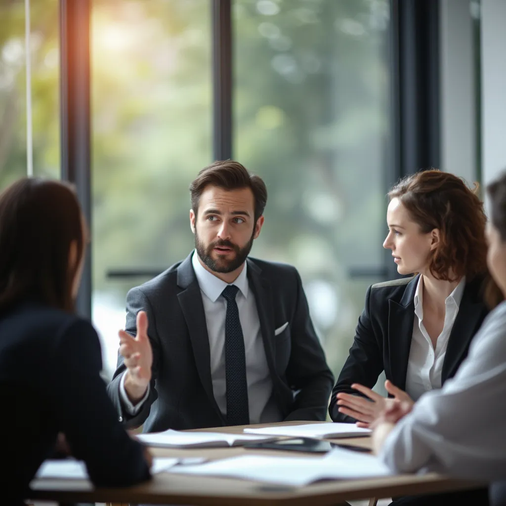 Équipe ConsultBiz Pro collaborant sur un projet stratégique