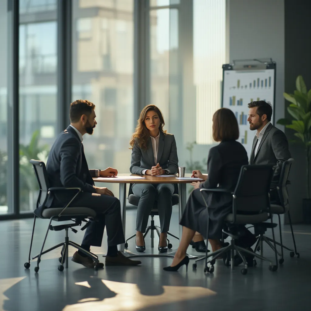 Équipe de ConsultBiz Pro en discussion stratégique